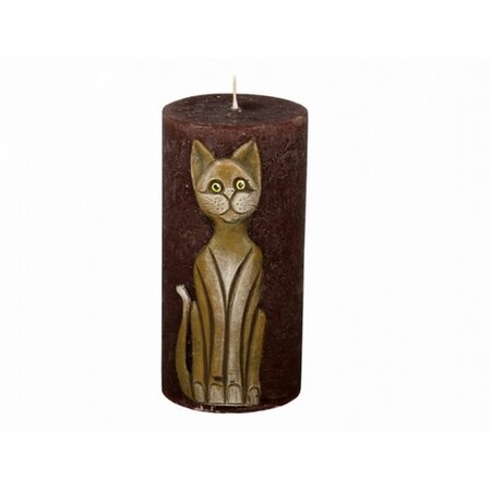 Lumânare decorativă Pisica maro, 14 cm