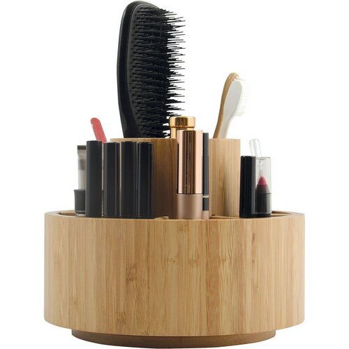 Organizator rotativ din bambus pentrucosmetice MSV Isalys 20 x 15,3 cm