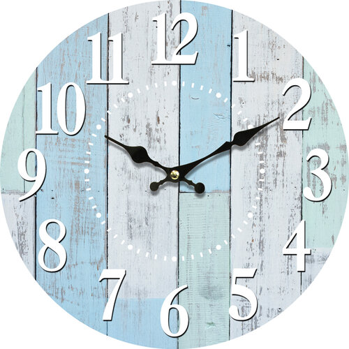 Drevené nástenné hodiny Blue deck, pr. 34 cm