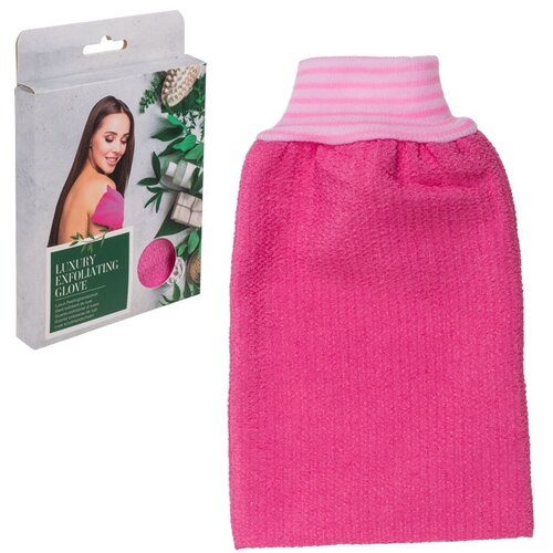 Exfoliačná peelingová rukavice Luxury, ružová