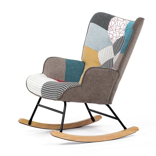Fotel bujany PW2, patchwork