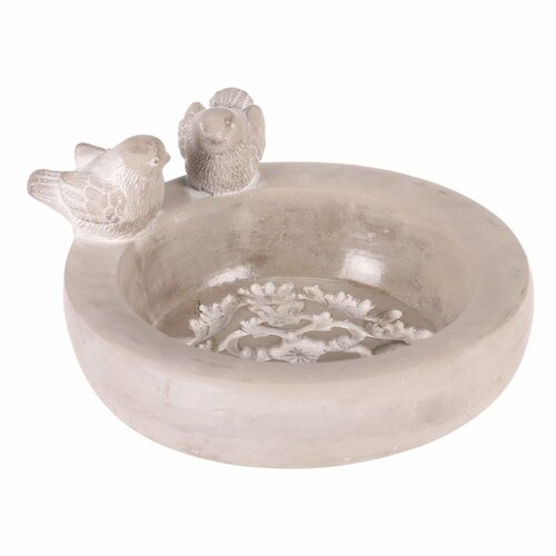 Alimentator pentru păsări din beton Cerc, gri , 25x 22 x 12 cm