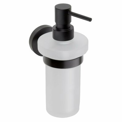 SAPHO XB100 X-Round black dávkovač mydla, mliečne sklo/čierna, 230 ml