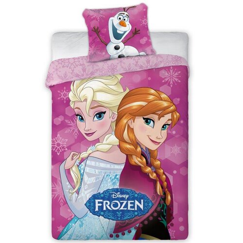 Detské bavlnné obliečky Ľadové kráľovstvo Frozen Anna a Elsa, 140 x 200 cm, 70 x 90 cm