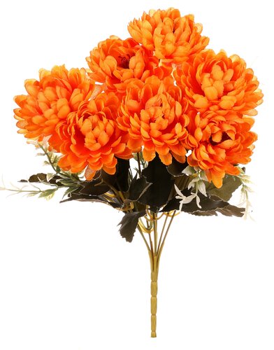 Buchet de crizanteme portocalii, 17 x 28 cm,artificiale