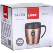 Banquet Podróżny kubek termiczny TAZZA 330 ml, brązowy