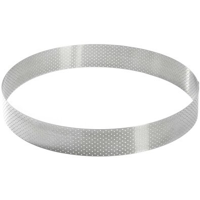De Buyer 3098.09 perforierter Kuchenrahmen rund 24,5 cm, Edelstahl