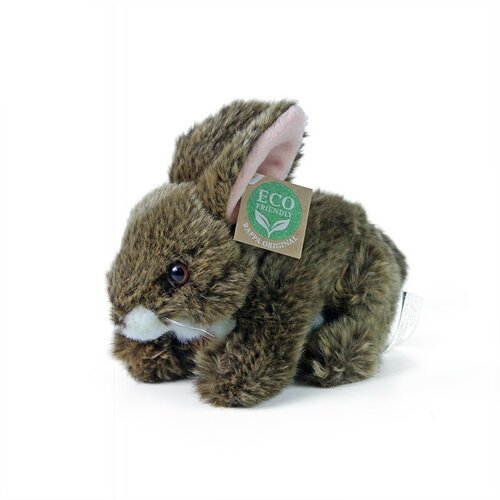 Rappa Pluszowy leżący królik brązowy, 17 cm