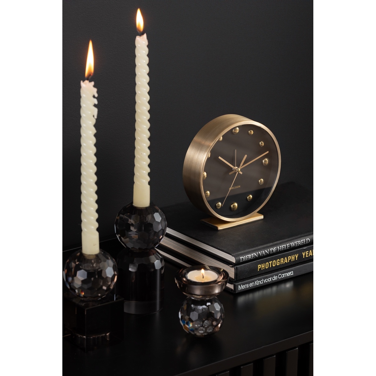 Karlsson 5970BK designové stolní hodiny/budík černá, pr.  16 cm - thumb (3)