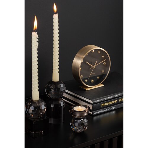 Karlsson 5970BK designové stolní hodiny/budík černá, pr.  16 cm