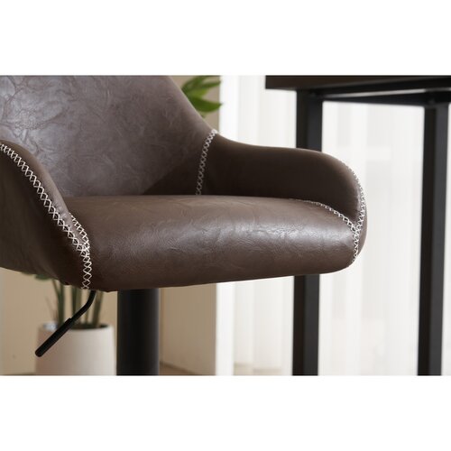 Scaun de bar din piele ecologică B-716 BR3, maro