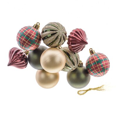 Set de decorațiuni de Crăciun London mix, 10bucăți, 5 cm, plastic