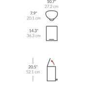Simplehuman Kosz na śmieci z pedałem 6 l,półokrągły, matowa stal nierdzewna, plastik