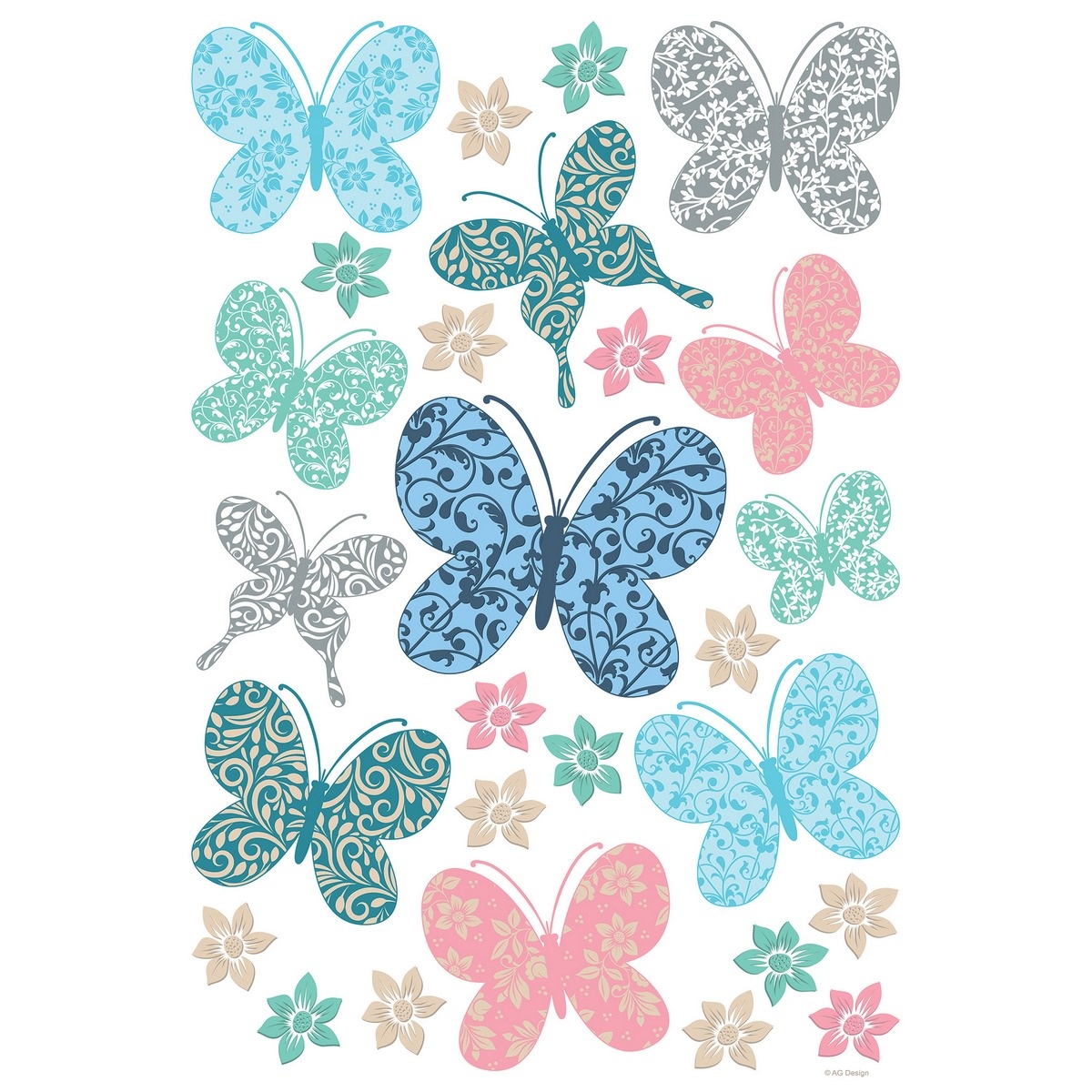 Samolepiaca dekorácia Butterflies, 42,5 x 65 cm