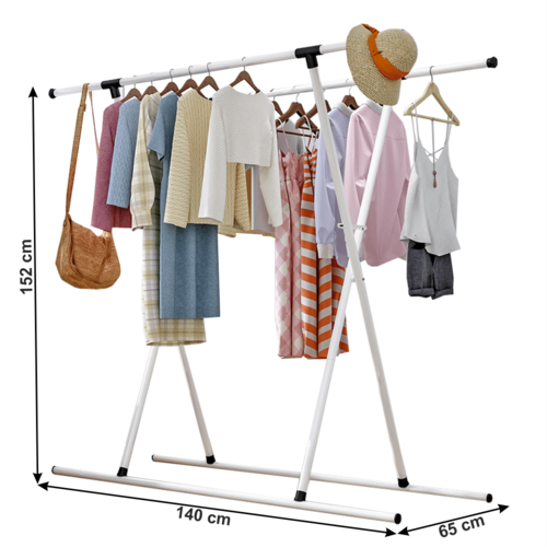 Dvojradový vešiak GEMO, biela