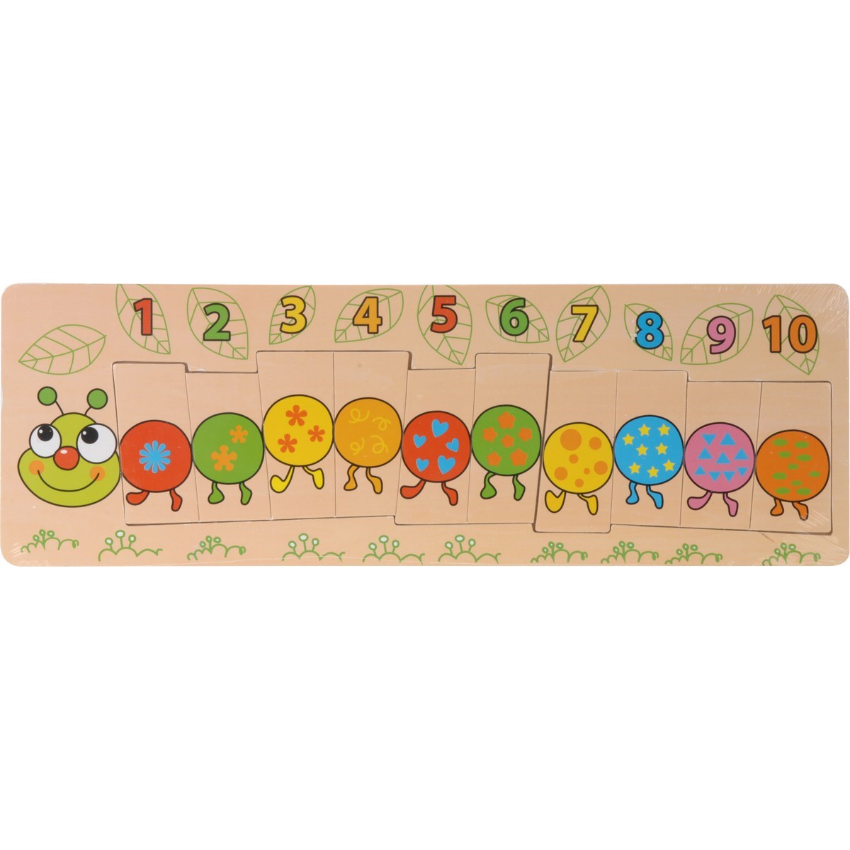 Drevené puzzle Húsenica, 44 x 15 cm