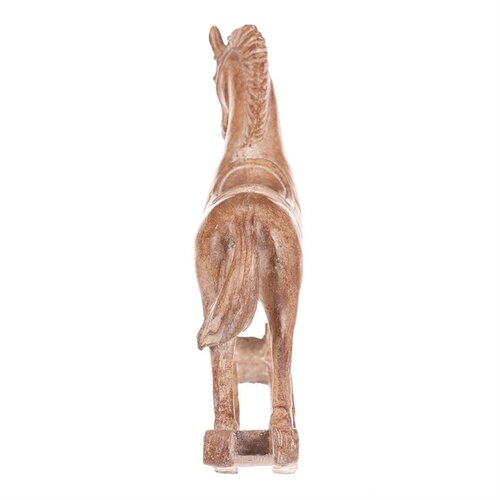 Dekoracja konik na biegunach 19 cm, żywicapoliestrowa, imitacja drewna