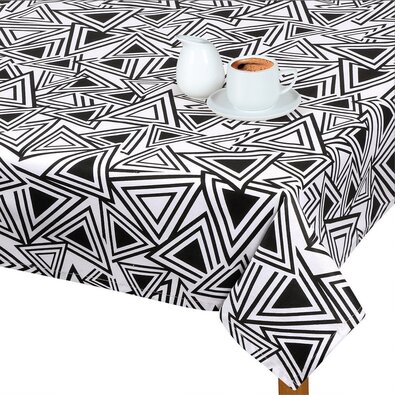 Bellatex Tischtuch ADELA Dreiecke schwarz, 70 x 70 cm
