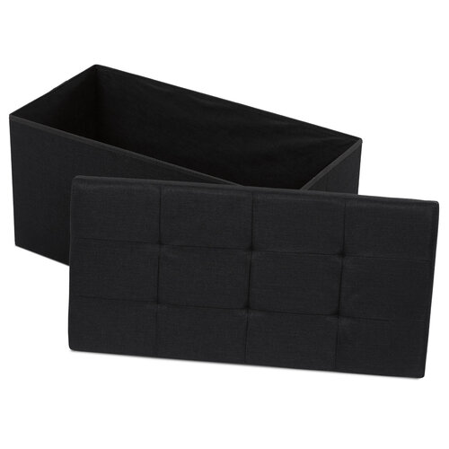 Hocker mit Stauraum, Schwarz, 76 x 37 x 37 cm