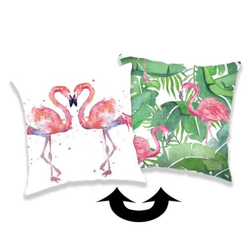 Față de pernă Jerry Fabrics, cu paiete Flamingo 01, 40 x 40 cm