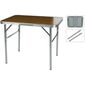Bamboo összecsukható kempingasztal 2 az 1-ben, 75 x 25. /60 x 55 cm, alumínium és MDF