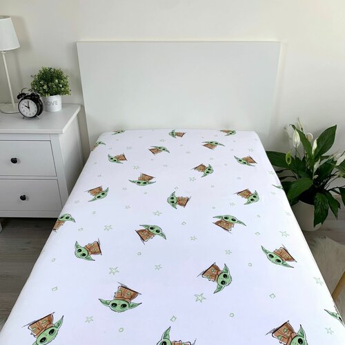 Jerry Fabrics Platno s gumico Star Wars Baby Yoda,90 x 200 cm + 25 cm