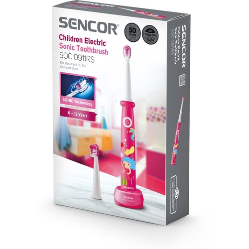 Sencor SOC 0911RS detská zubná kefka, ružová