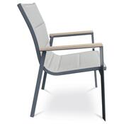 Autronic Scaun de grădină, aluminiu, textil, bej,A ZC-S1110 BK