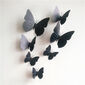 Öntapadós falmatrica 3D-s pillangókkal, mágneses, fekete, 12 db