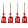 Set de clopoței de Crăciun, 4 bucăți, roșu, metal