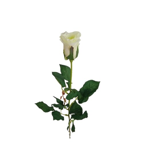 Umelá kvetina púčik Ruža biela, 64 cm, 9 ks