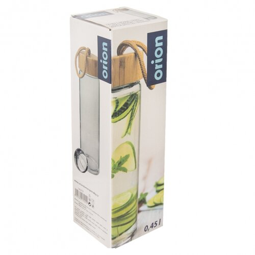 Orion Glasflasche mit Sieb, 0,45 l