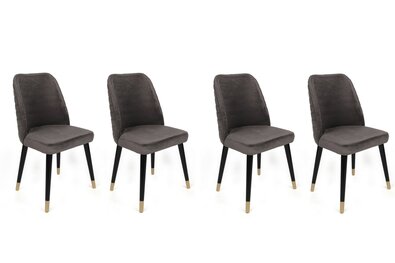 Sada jídelních židlí Hugo Anthracite, 4 ks