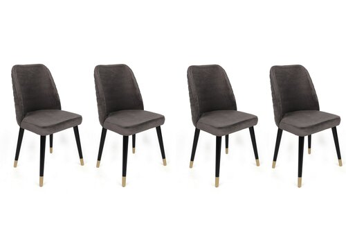 Zestaw krzeseł do jadalni Hugo Anthracite and Black, 4 szt.