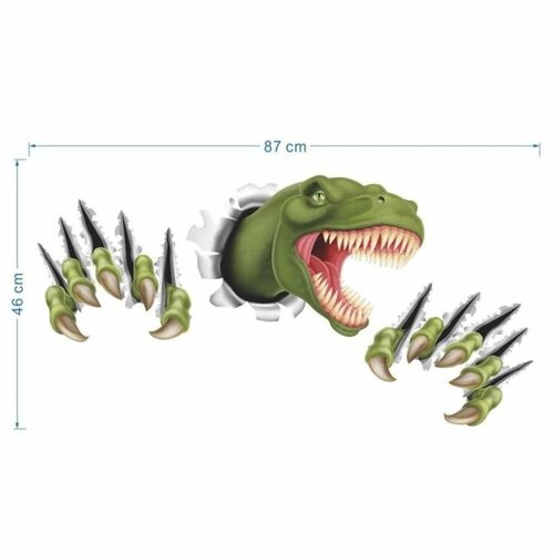 Öntapadó dekoráció 3D Dinosaurus, zöld