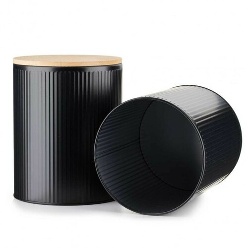 Plechová dóza s bambusovým víkem Black 1,7 l, pr. 13,5 cm - thumb (2)
