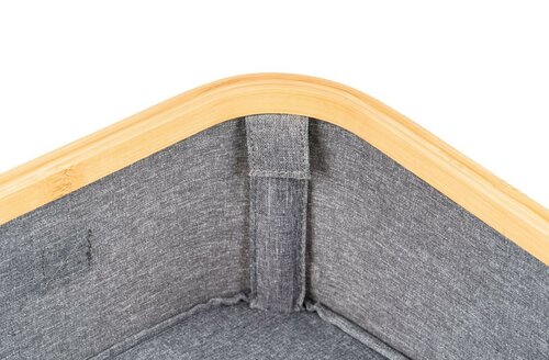 Cutie de depozitare G21 24 x 30 x 15 cm, dinbambus cu capac, gri