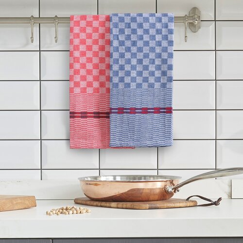 DecoKing Кухонний рушник для посуду Louie синій, червоний, 50 x 70 см, комплект 10 шт.