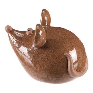 Keramična dekoracija Miš, 17 x 14 x 14 cm, rjava
