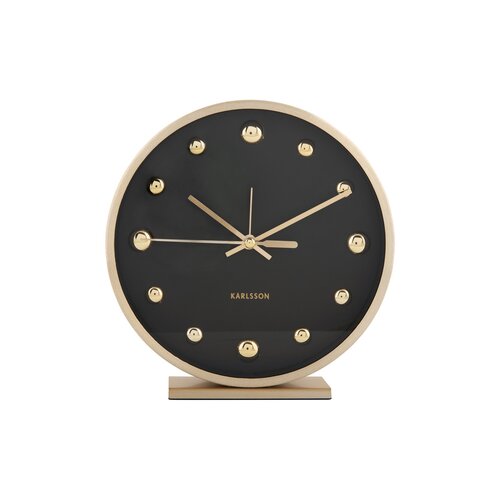Karlsson 5970BK dizajnové stolné hodiny/budík čierna, pr. 16 cm