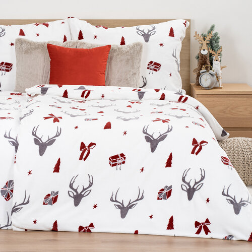 Lenjerie de pat din microflanel 4Home Stag & Bows, 140 x 220 cm, 70 x 90 cm