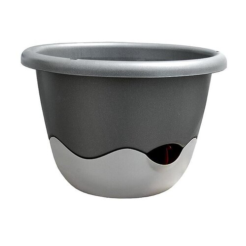 Plastia Samozavlažovací květináč Mareta šedá , pr.25 cm