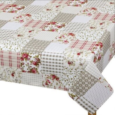 Obrus EMA Patchwork beżowy 100 x 100 cm