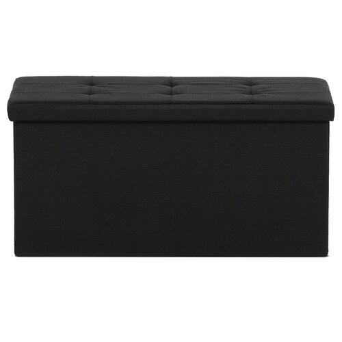 Hocker mit Stauraum, Schwarz, 76 x 37 x 37 cm