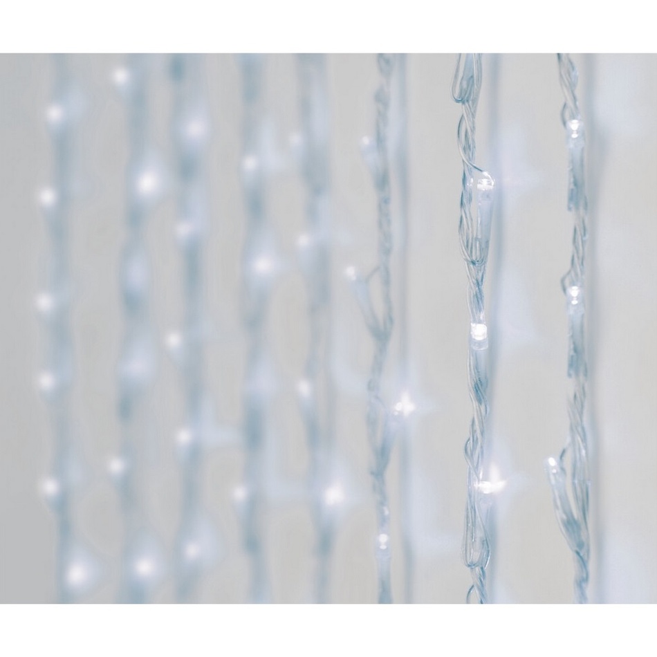 Hulló eső karácsonyi fényfüggöny, 2 x 1 m, 220 LED-es, hideg fehér termék 2. képe