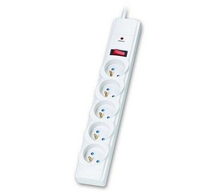 Solight ogranicznik przepięć, 5 gniazdek, 2 m, biały,
