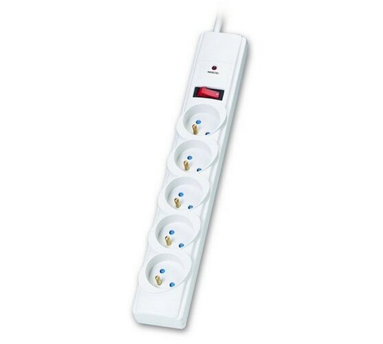 Solight ogranicznik przepięć, 5 gniazdek, 2 m, biały,