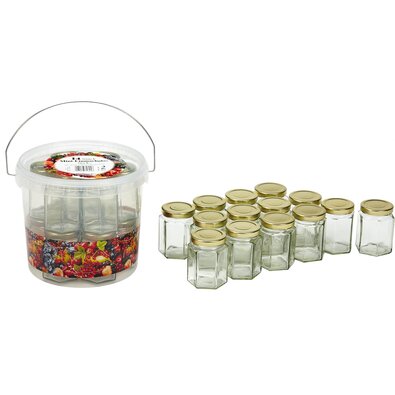 Set 14 borcane de conservare, 195 ml +găleată din plastic, 5,7 l