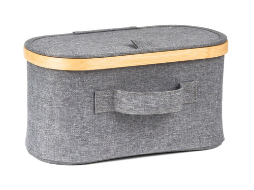 Cutie de depozitare G21 30 x 15 x 15 cm, dinbambus cu capac, gri