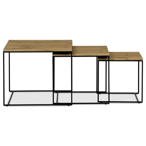 Beistelltisch-Set, Wildeiche, 3 Stück